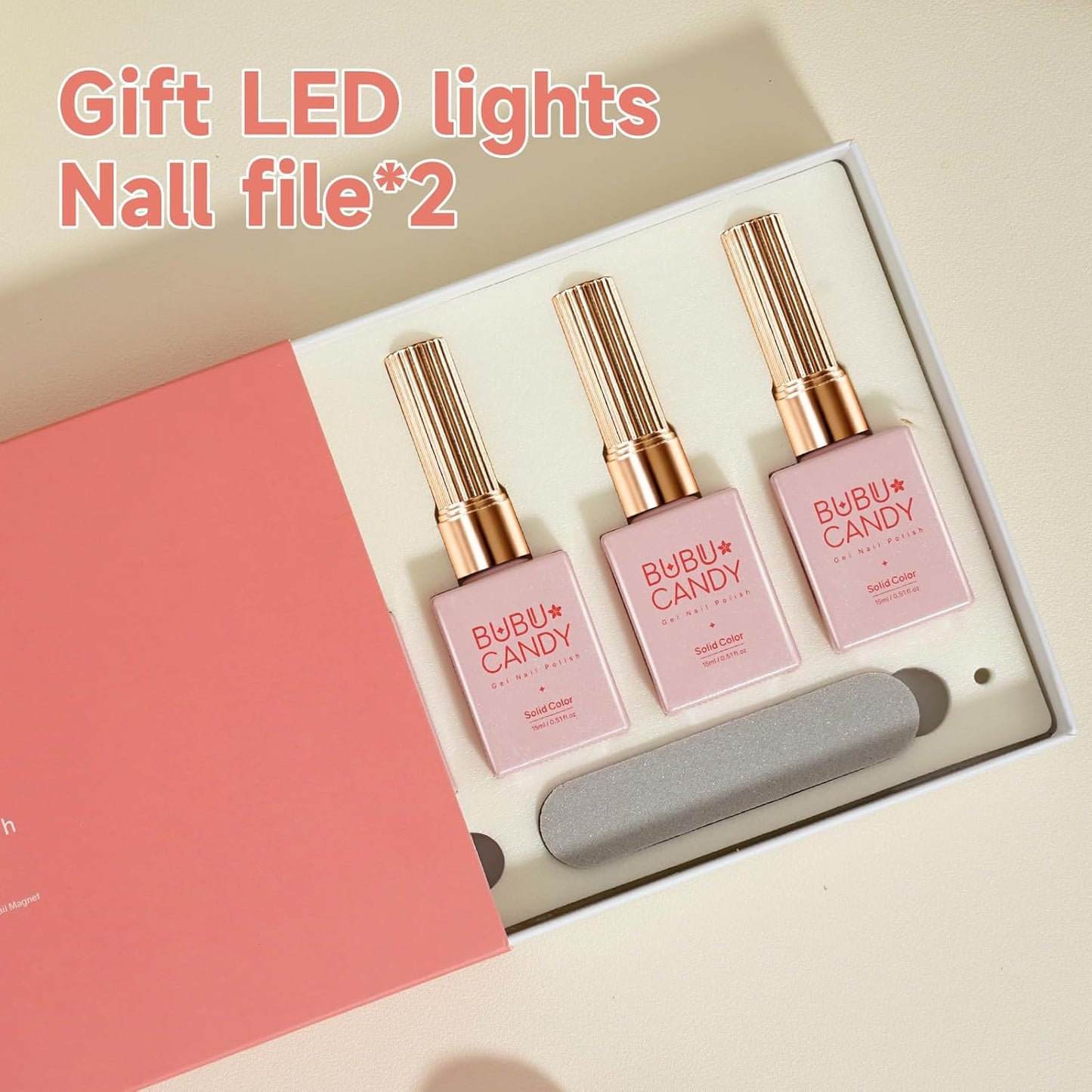 15Ml 6Color Gel Nail Polish Kit Gift LED Lights Nail File Daily Nude Color Series Set,Hema Free, Salon Manicure and Nail Art DIY at Home Solid Color DIY at Home for Women