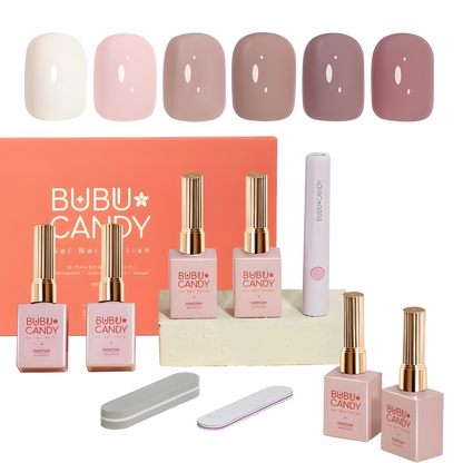 Juego de 6 esmaltes de uñas en gel minimalistas BUBU CANDY