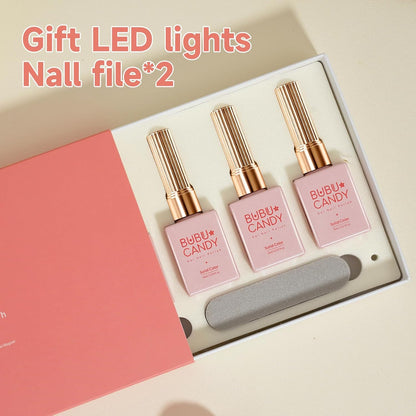 15Ml 6Color Gel Nail Polish Kit Gift LED Lights Nail File Daily Nude Color Series Set,Hema Free, Salon Manicure and Nail Art DIY at Home Solid Color DIY at Home for Women