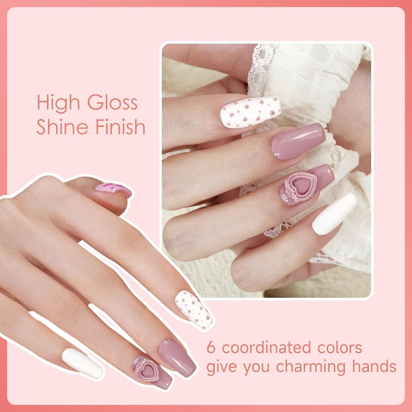 15Ml 6Color Gel Nail Polish Kit Gift LED Lights Nail File Daily Nude Color Series Set,Hema Free, Salon Manicure and Nail Art DIY at Home Solid Color DIY at Home for Women